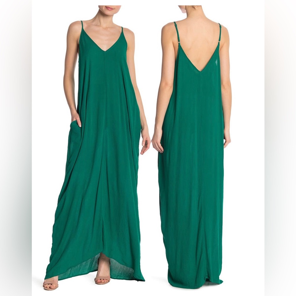 NWOT Lovestitch Green Maxi Dress with Pockets - M/L